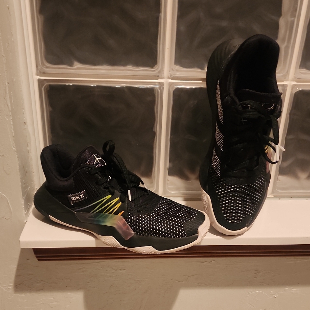adidas Men's Black Athletic Shoes with Multicolor Accents